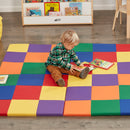 Patchwork Toddler Activity Mat, Folding Tummy Time Foam Playmat