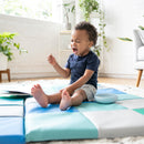 Patchwork Toddler Activity Mat, Folding Tummy Time Foam Playmat