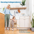 Reach-Up Kids Step Stool with Handles, Eco-Friendly Birch Plywood Stool with Safety Rails