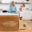 Reach-Up Kids Step Stool with Handles, Eco-Friendly Birch Plywood Stool with Safety Rails
