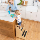 Reach-Up Kids Step Stool with Handles, Eco-Friendly Birch Plywood Stool with Safety Rails