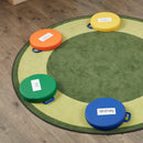 Floor Cushions with Handles, 2" Deluxe Foam