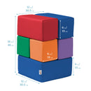 Toddler Foam Block Playset, Soft Colorful Stacking Play Blocks, 7-Piece