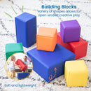 Toddler Foam Block Playset, Soft Colorful Stacking Play Blocks, 7-Piece