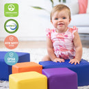 Toddler Foam Block Playset, Soft Colorful Stacking Play Blocks, 7-Piece