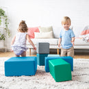 Toddler Foam Block Playset, Soft Colorful Stacking Play Blocks, 7-Piece
