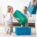Toddler Foam Block Playset, Soft Colorful Stacking Play Blocks, 7-Piece