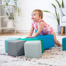 Toddler Foam Block Playset, Soft Colorful Stacking Play Blocks, 7-Piece