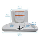 Horizontal Wall-Mounted Changing Station with Slim Back, Safety Straps and Bag Hooks