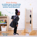 Junior Bi-Directional Birch Standing Mirror, Single-Sided Floor Mirror for Babies, 36in High