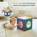 Mirror Cube, Soft Sensory Tummy Time Toy for Infants and Babies