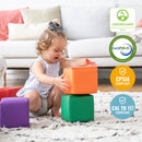 Patchwork Toddler Foam Blocks, Colorful Building Blocks, 12-Piece