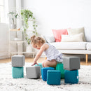 Patchwork Toddler Foam Blocks, Colorful Building Blocks, 12-Piece