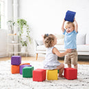 Patchwork Toddler Foam Blocks, Colorful Building Blocks, 12-Piece