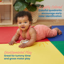Quad Fold-n-Go Activity Play Mat, Colorful Tummy Time Folding Foam Mat