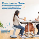 SitWell Adjustable Height Wobble Stool with Cushioned Foam Seat, Active Flexible Seating