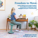 SitWell Adjustable Height Wobble Stool with Cushioned Foam Seat, Active Flexible Seating
