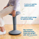 SitWell Adjustable Height Wobble Stool with Cushioned Foam Seat, Active Flexible Seating