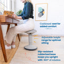SitWell Adjustable Height Wobble Stool with Cushioned Foam Seat, Active Flexible Seating