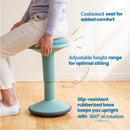 SitWell Adjustable Height Wobble Stool with Cushioned Foam Seat, Active Flexible Seating