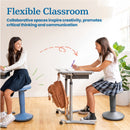 SitWell Adjustable Height Wobble Stool with Cushioned Foam Seat, Active Flexible Seating