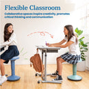 SitWell Adjustable Height Wobble Stool with Cushioned Foam Seat, Active Flexible Seating