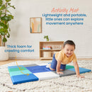 Square Dance Activity Play Mat, Colorful Tummy Time Folding Foam Mat