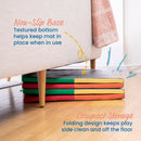 Square Dance Activity Play Mat, Colorful Tummy Time Folding Foam Mat