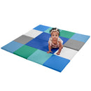 Square Dance Activity Play Mat, Colorful Tummy Time Folding Foam Mat