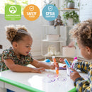 Table d'activités carrée effaçable à sec et 2 chaises en plastique à hauteur réglable, 3 pièces