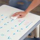 Table d'activités carrée effaçable à sec et 2 chaises en plastique à hauteur réglable, 3 pièces