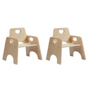 Stackable Wooden Chair for Toddlers, Sturdy Hardwood Furniture for Kids, Seating Set for Homes, Classrooms and Daycares, Natural