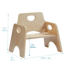 Stackable Wooden Chair for Toddlers, Sturdy Hardwood Furniture for Kids, Seating Set for Homes, Classrooms and Daycares, Natural