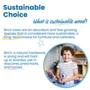 Stackable Wooden Chair for Toddlers, Sturdy Hardwood Furniture for Kids, Seating Set for Homes, Classrooms and Daycares, Natural