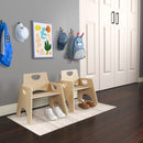 Stackable Wooden Chair for Toddlers, Sturdy Hardwood Furniture for Kids, Seating Set for Homes, Classrooms and Daycares, Natural