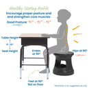 Storage Wobble Stool, Active Learning Chair, Flexible Seating, 15in Seat Height