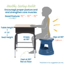 Storage Wobble Stool, Active Learning Chair, Flexible Seating, 15in Seat Height