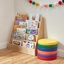 Streamline Book Display, Eco-Friendly Birch Plywood Single-Sided Bookshelf, 5-Shelves