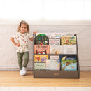 Streamline Book Display, Eco-Friendly Birch Plywood Single-Sided Bookshelf, 5-Shelves