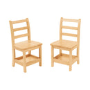 Three Rung Ladderback Chair with Storage, 2-Pack - Assembled