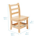 Three Rung Ladderback Chair with Storage, 2-Pack - Assembled