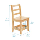 Three Rung Ladderback Chair with Storage, 2-Pack - Assembled