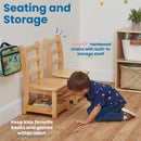 Three Rung Ladderback Chair with Storage, 2-Pack - Assembled