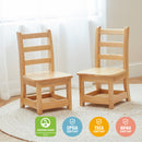 Three Rung Ladderback Chair with Storage, 2-Pack - Assembled