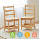 Three Rung Ladderback Chair with Storage, 2-Pack - Assembled