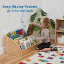 Toddler Book Display Stand, Eco-Friendly Birch Plywood Book Shelf, 4 Shelves