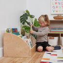 Toddler Book Display Stand, Eco-Friendly Birch Plywood Book Shelf, 4 Shelves