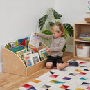 Toddler Book Display Stand, Eco-Friendly Birch Plywood Book Shelf, 4 Shelves