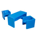 Ensemble table et chaises cubiques polyvalent Tri-Me, siège et table portables pour intérieur/extérieur, ensemble 3 pièces