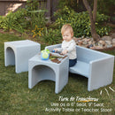 Ensemble table et chaises cubiques polyvalent Tri-Me, siège et table portables pour intérieur/extérieur, ensemble 3 pièces